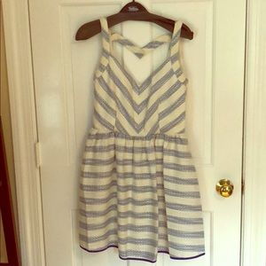 Line and Dot striped mini dress